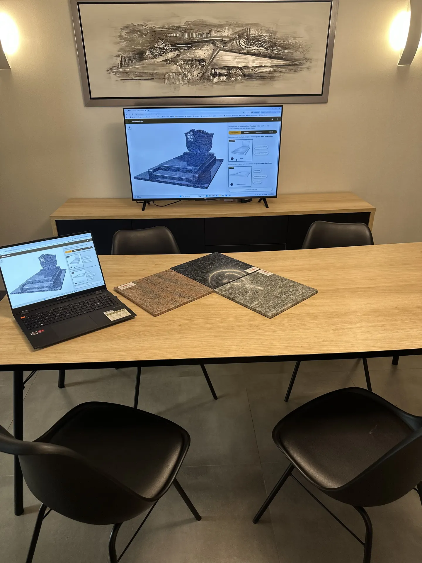 Modélisation 3D d'un monument funéraire personnalisée par l'équipe de la Maison Buchet dans les Weppes